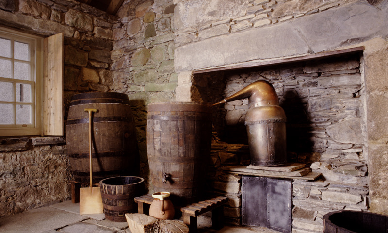 A small whisky still on display at Corgarff Castle.