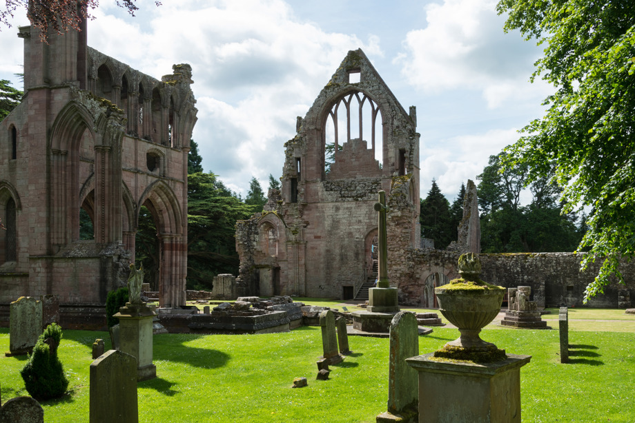 A view of Dryburgh Abbey from the graveyard.