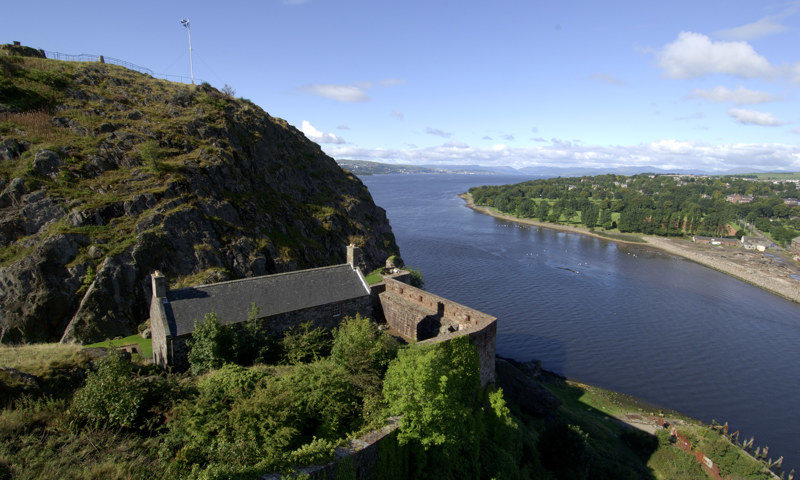 A view across the River Clyde from Dumbarton Castle.