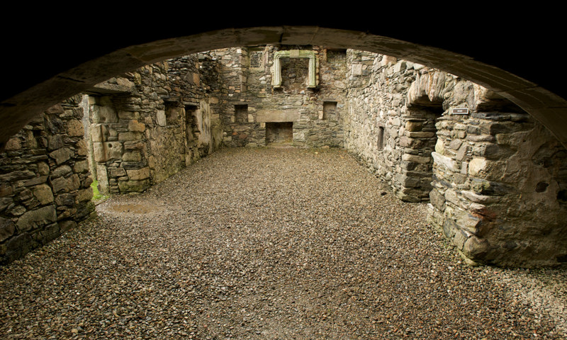 A view of the interior of Dunstaffnage Castle.