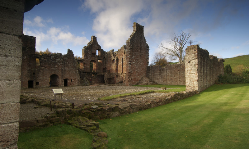 The remains of buildings within the walls at Edzell Castle and Garden.