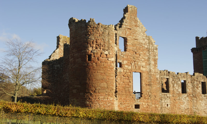 An exterior view of part of Edzell Castle.