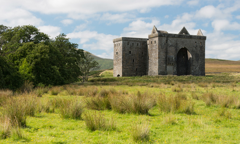 A general view of Hermitage Castle.