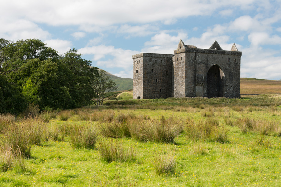 A general view of Hermitage Castle.