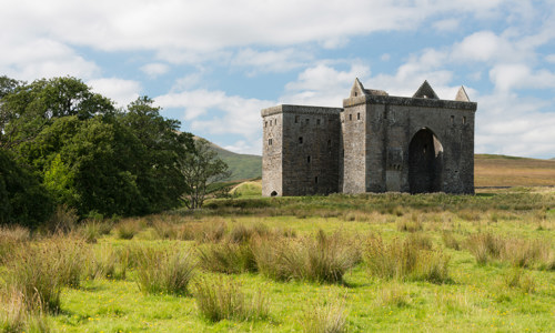 A general view of Hermitage Castle.