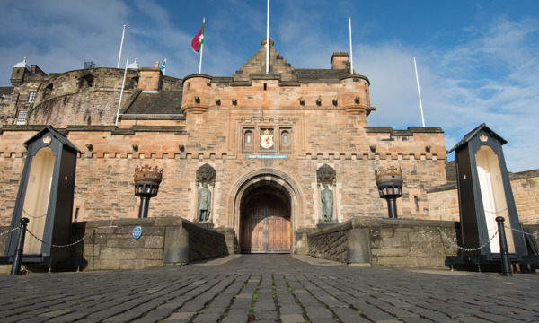 The gatehouse at Edinburgh Castle, seen from the Esplanade.