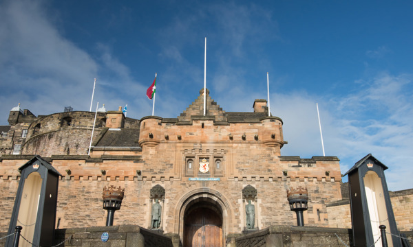 The gatehouse at Edinburgh Castle, seen from the Esplanade.