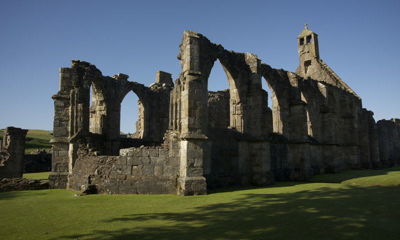 An exterior view of the church at Crossraguel Abbey.