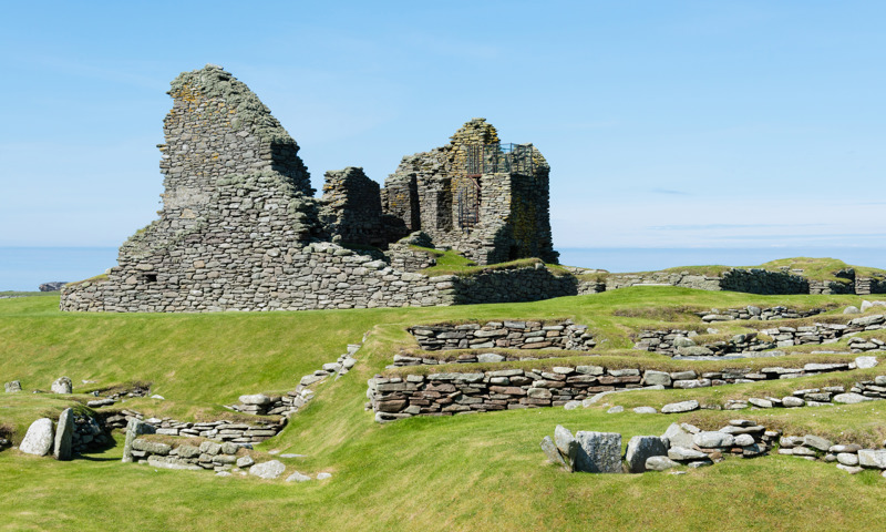 The remains of the Laird’s House at Jarlshof Prehistoric and Norse Settlement.
