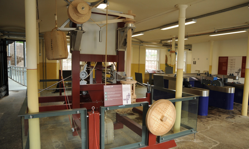 An interpretive display inside Stanley Mills.