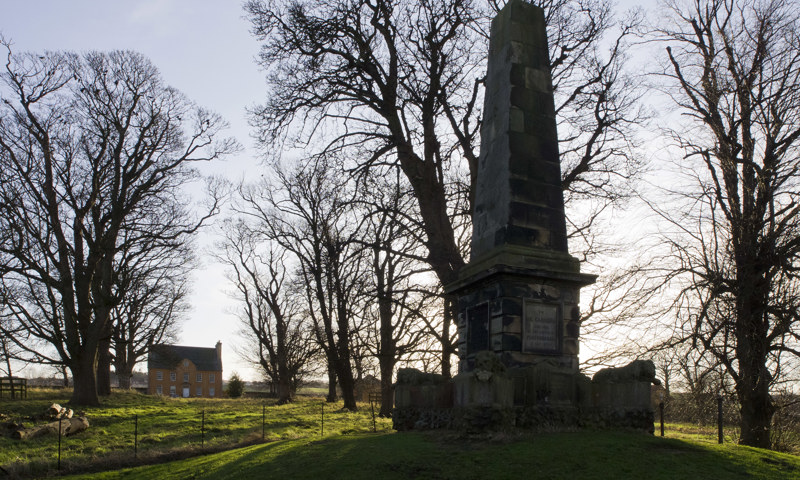 The memorial to Colonel Gardiner, who was killed in the Battle of Prestonpans