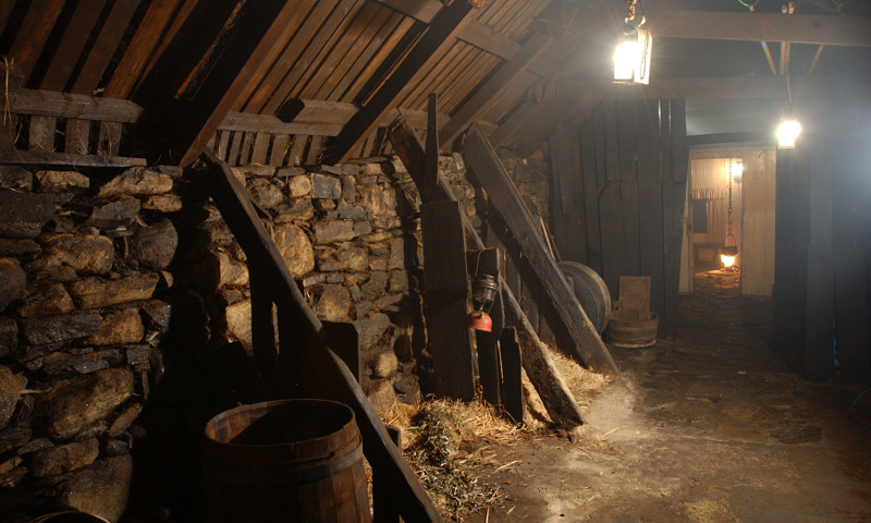 A look inside the byre at the Blackhouse, Arnol.