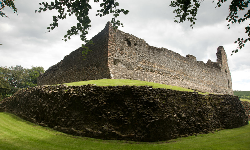 The defensive ditch and wall at Balvenie Castle