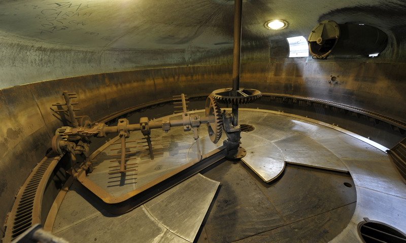 The interior of a mash tun at Dallas Dhu.
