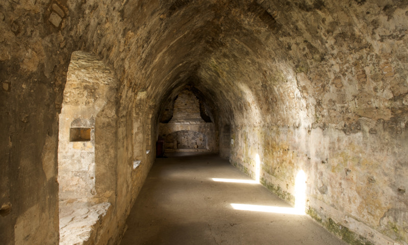 A look at the interior of the refectory at Inchcolm Abbey