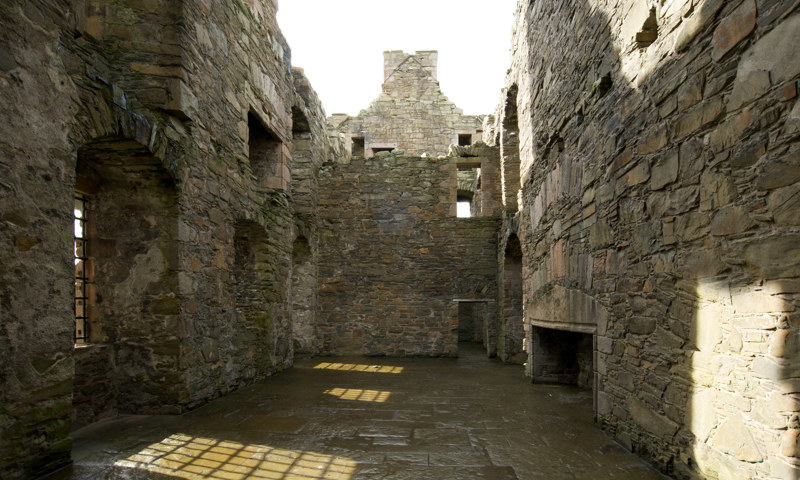 An interior view of the great hall at MacLellan’s Castle.