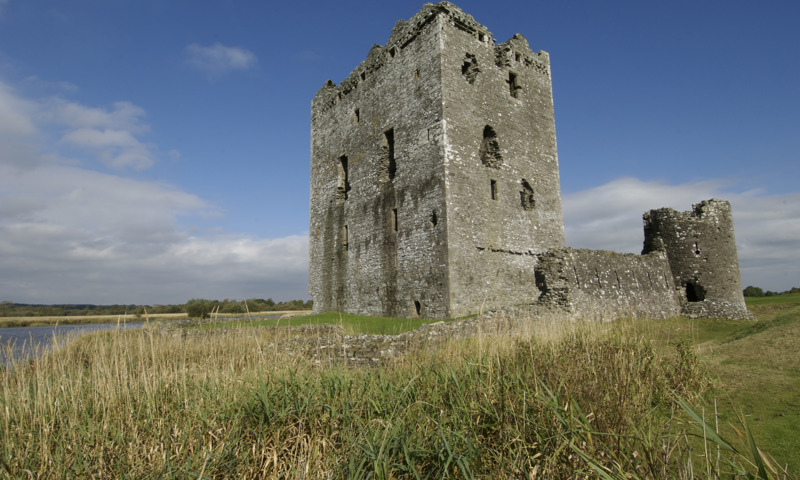 An exterior shot of Threave Castle, standing by the River Dee.
