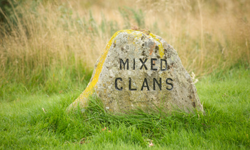 A gravemarker at Culloden Battlefield.