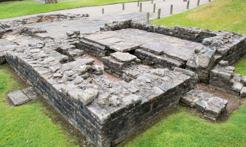 Remains of a Roman bath house at Bearsden, on the Antonine Wall.