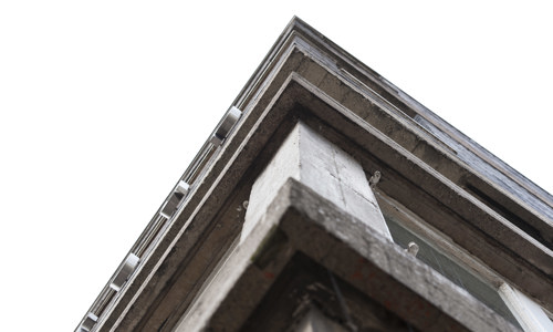 A detail of some stonework at the former Our Lady of St Francis School in Glasgow.