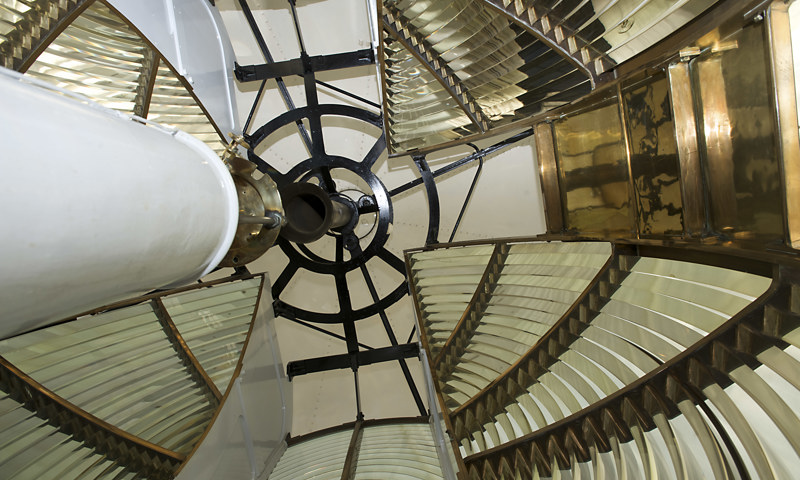 A view of the light room at Kinnaird Head Lighthouse.