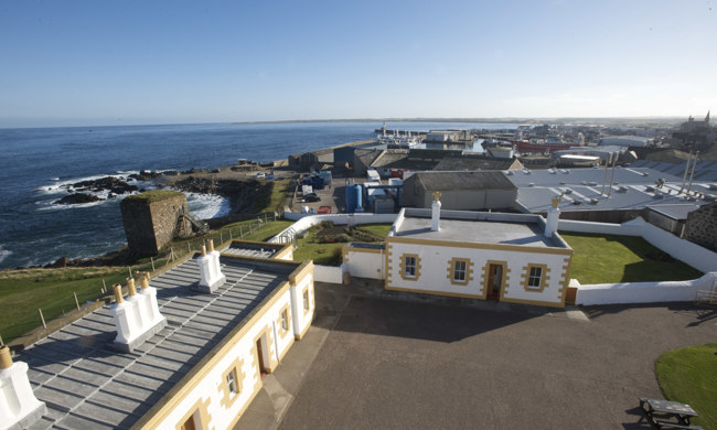The lighthouse keeper’s house and village at Kinnaird Head.