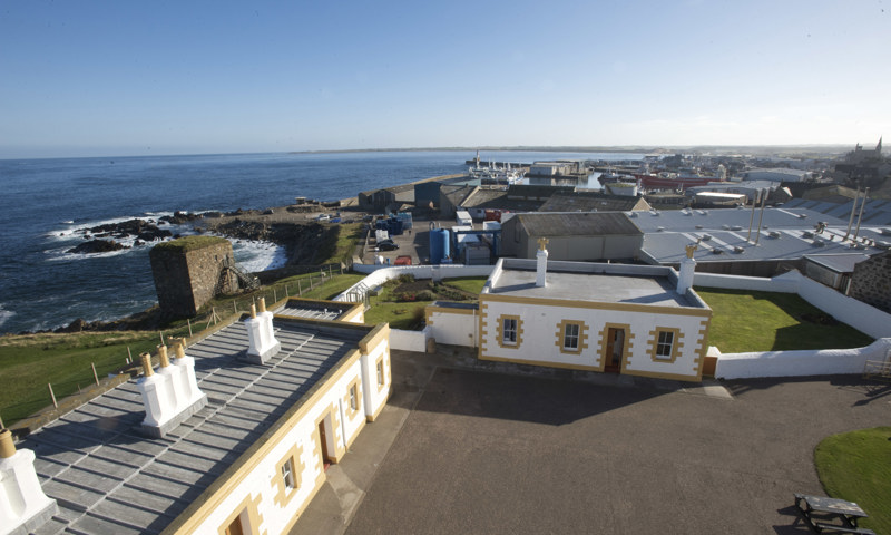 The lighthouse keeper’s house and village at Kinnaird Head.