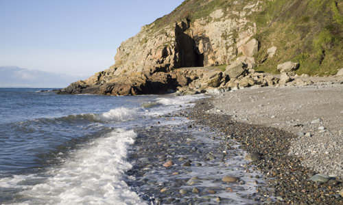 St Ninian’s Cave, on a beach in Dumfries and Galloway.