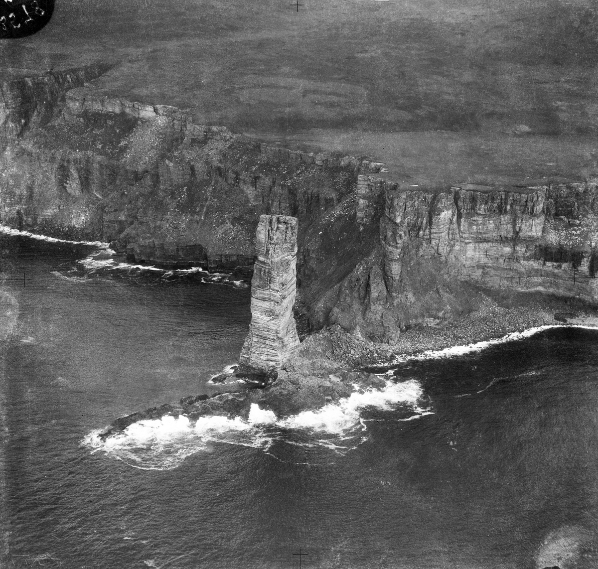 Old Man of Hoy, Orkney.  Oblique aerial photograph taken facing east. 