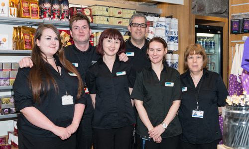 Staff at the Portcullis Gift Shop at Edinburgh Castle.