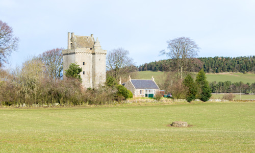 The rectangular tower-like dovecot at Scotstarvit