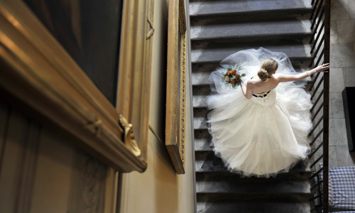 Bride on a staircase