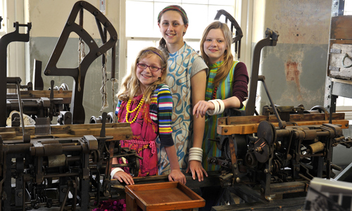 Three girls at Stanley Mills