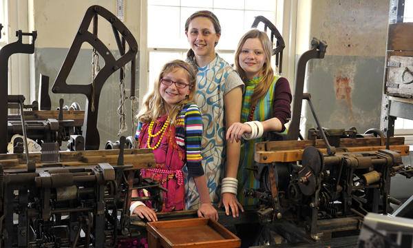 Three girls at Stanley Mills