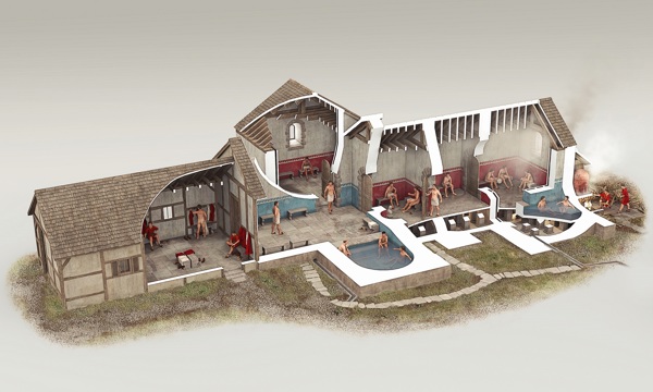 3D reconstruction of Bearsden Bath House with cross-section insight