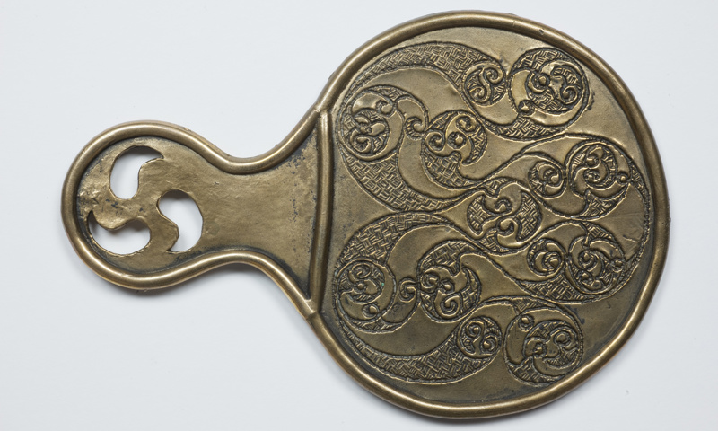 A decorative mirror from the handling box on the Picts