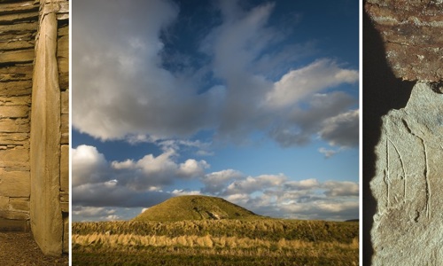 Medium sized collage of three images of Maeshowe