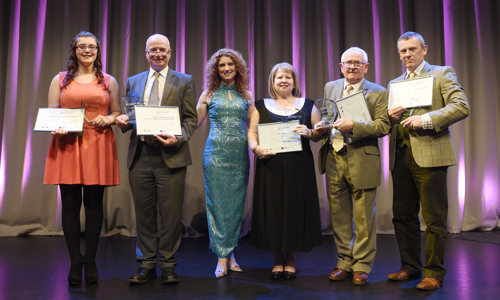 2016 Angel Awards winners on stage with their awards