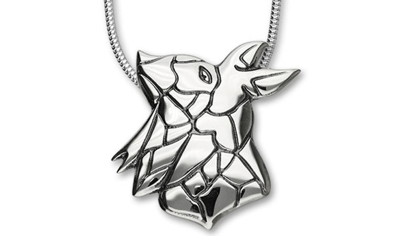 Silver necklace with animal shape