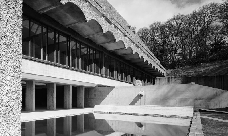 Black and white photo of St Peter’s Seminary in Cardross