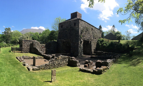 General view of Bonawe Historic Iron Furnace with Stob Dearg in the background