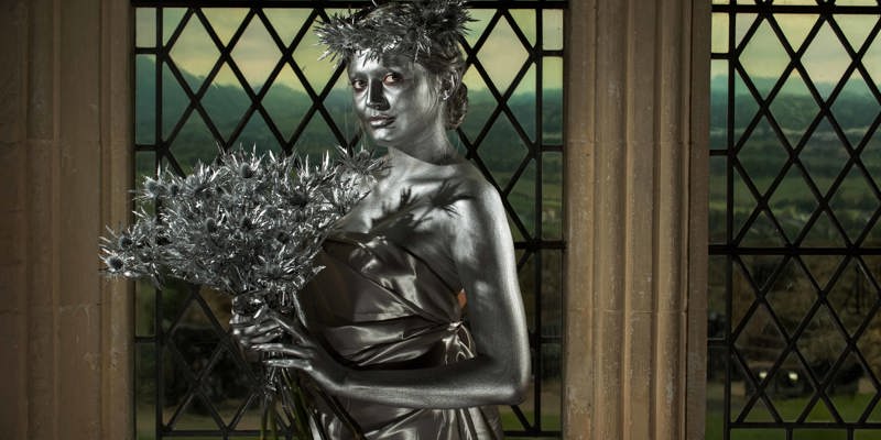 Silver Thistles model Robyn Flemming, at Stirling Castle, marks the 25th anniversary of the Scottish Thistle Awards, and its new heritage experience category sponsored by HES 