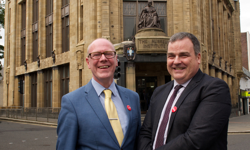 Kevin Stewart MSP with Councillor Iain Nicholson (Leader of Renfrewshire Council)
