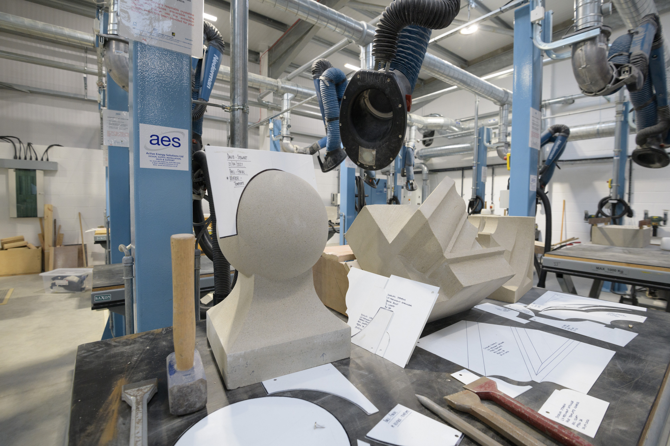 Stonework in a skills centre