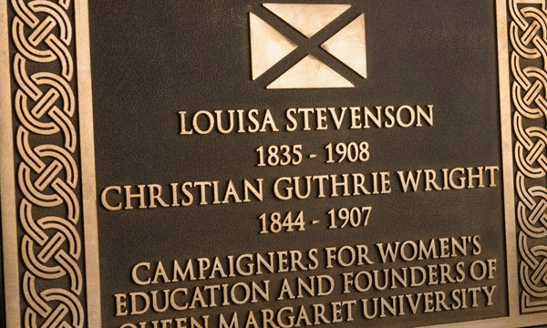 Plaque honouring Louisa Stevenson and Christian Guthrie Wright
