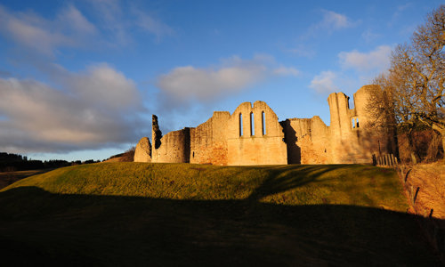 General view of Kildrummy Castle. This 13th century castle was the stronghold of the Earls of Mar.