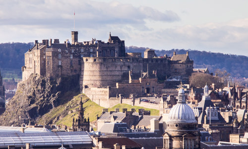 View of Edinburgh Castle from the Radical Road, Holyrood Park