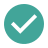 A green circle with a see through tick symbol in the middle