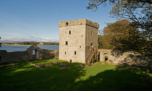 Exterior view of the tower house at Lochleven Castle