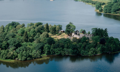 Bird's-eye view of Inchmahome Priory